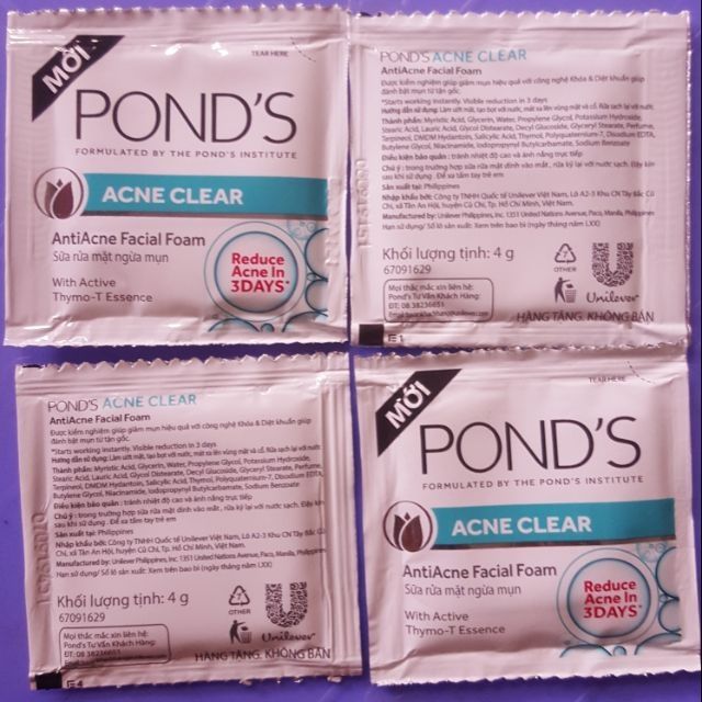 Rửa mặt pond acness (combo 4 gói)