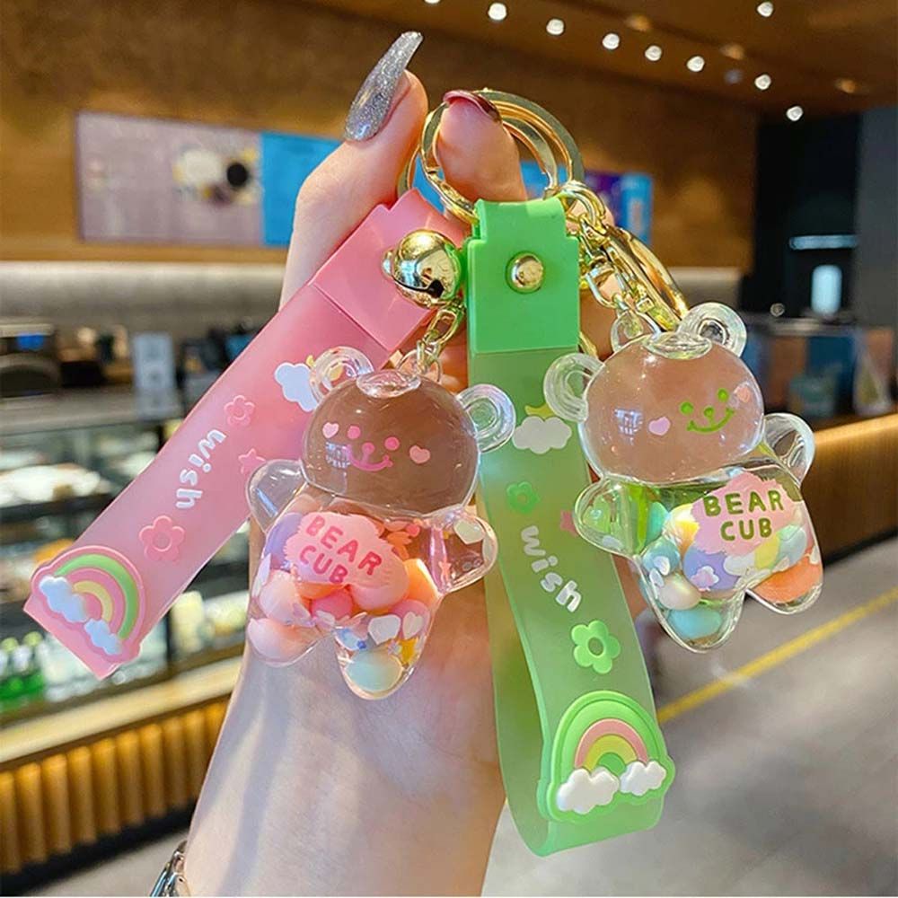 Móc khóa dạng bóng bay nhiều màu sắc họa tiết gấu Chubby dễ thương