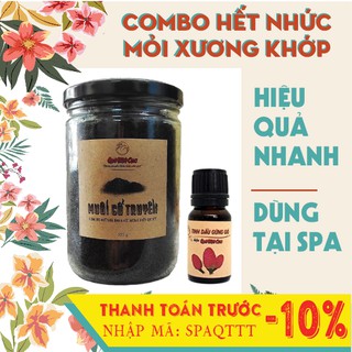 COMBO HẾT ĐAU NHỨC MỎI XƯƠNG KHỚP SƯNG PHÙ TỪ GỪNG GIÓ, MUỐI THẢO DƯỢC NGÂM CHÂN - QUÊ MỘT CỤC - (HANDMADE)