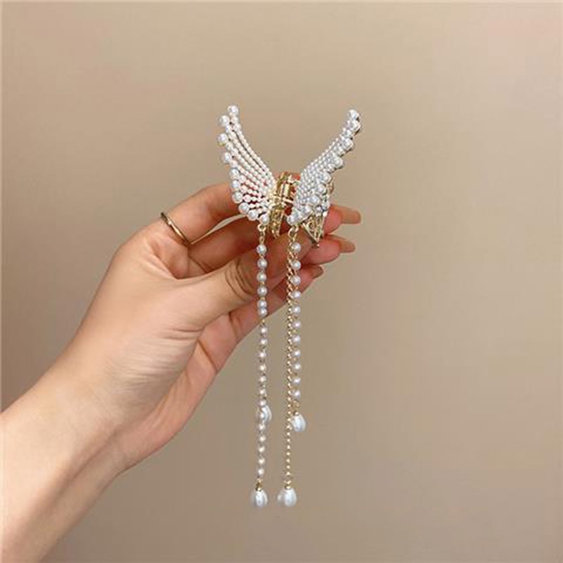 Kẹp Tóc Dáng Dài Phối Tua Rua Hình Bướm Phong Cách Hàn Quốc Thanh Lịch Phong Cách Mới