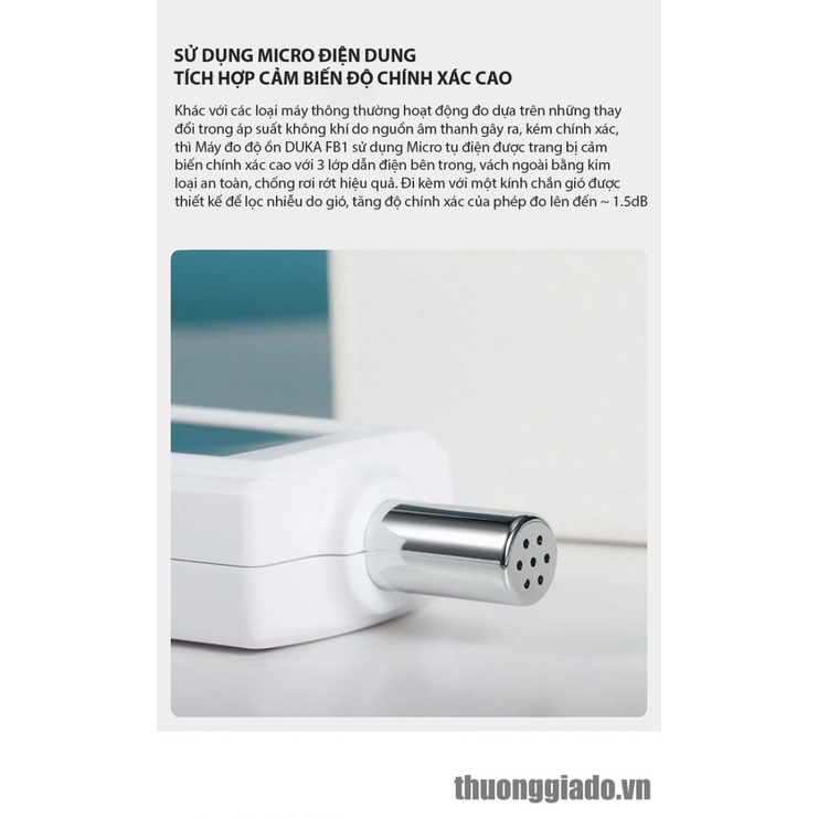 Máy đo độ ồn âm thanh Xiaomi Duka FB1, độ nhạy cao, micro tụ điện, cảm biến chính xác