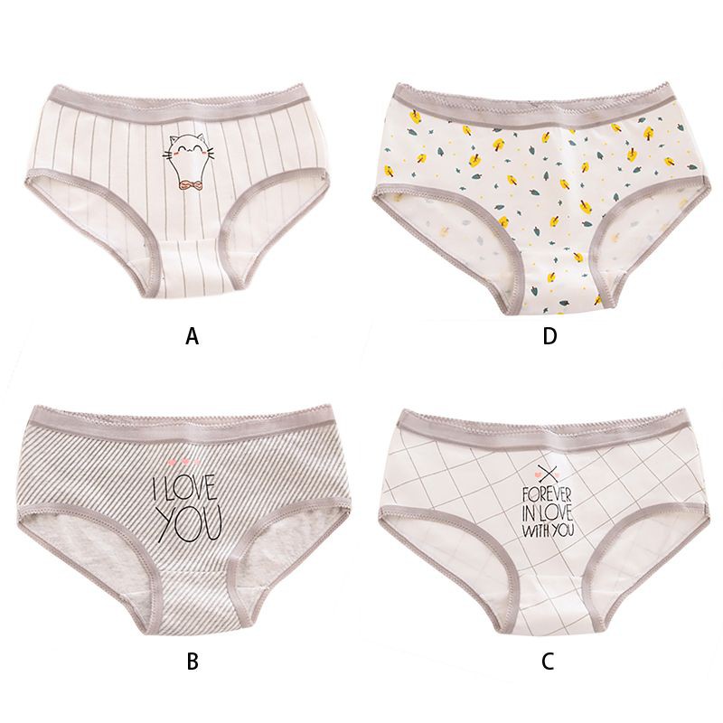 Quần Lót Cotton Nữ In Hình Hoạt Hình Xinh Xắn