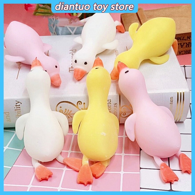 Đồ chơi bóp hơi hình chú vịt bằng cao su mềm mại ngộ nghĩnh vui nhộn dành cho bé