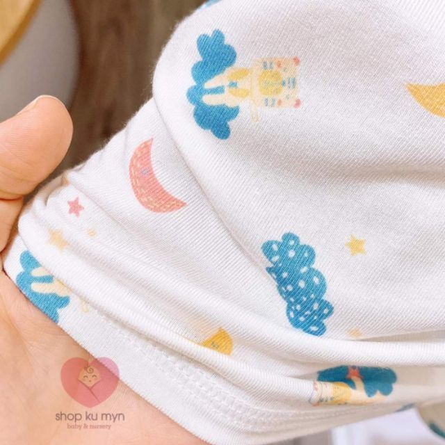 LULLABY Bộ cộc tay cài vai sợi tre vai chồm 0-4 tuổi, hàng cao cấp chính hãng