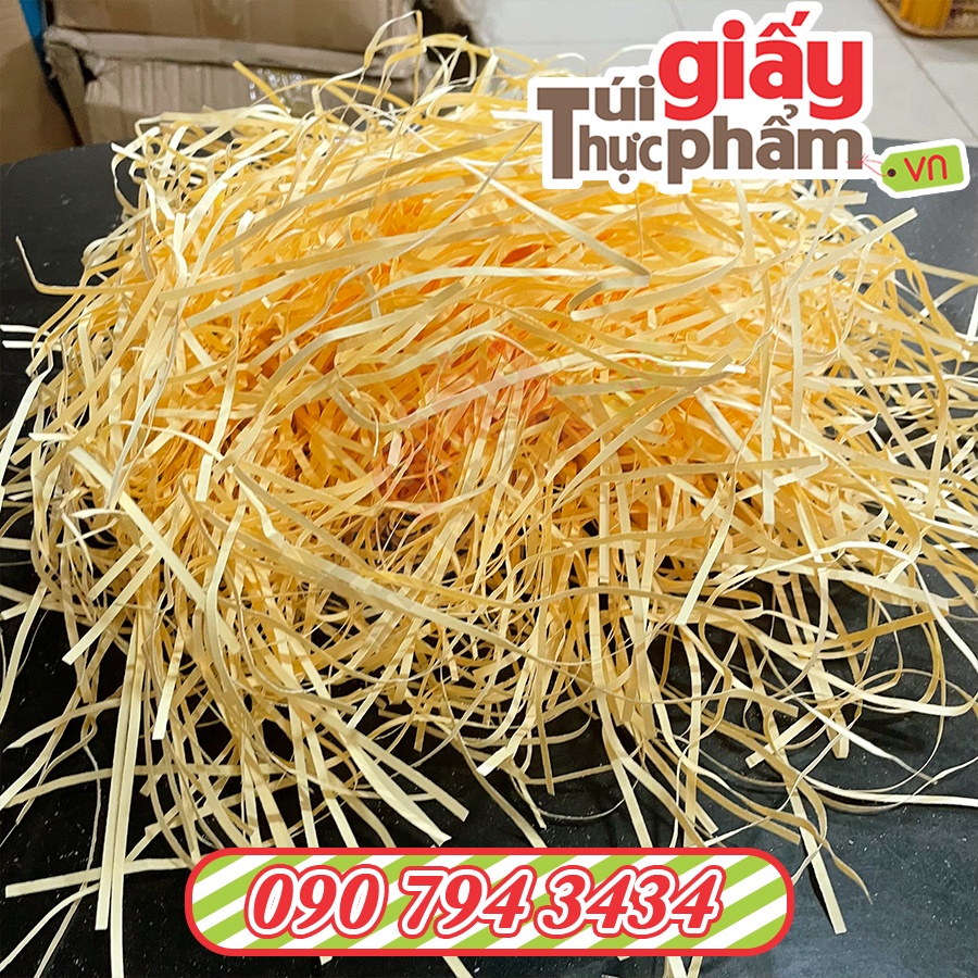 Giấy rơm 4 màu lót hộp quà sợi nhỏ 3mm - mịn - 1kg