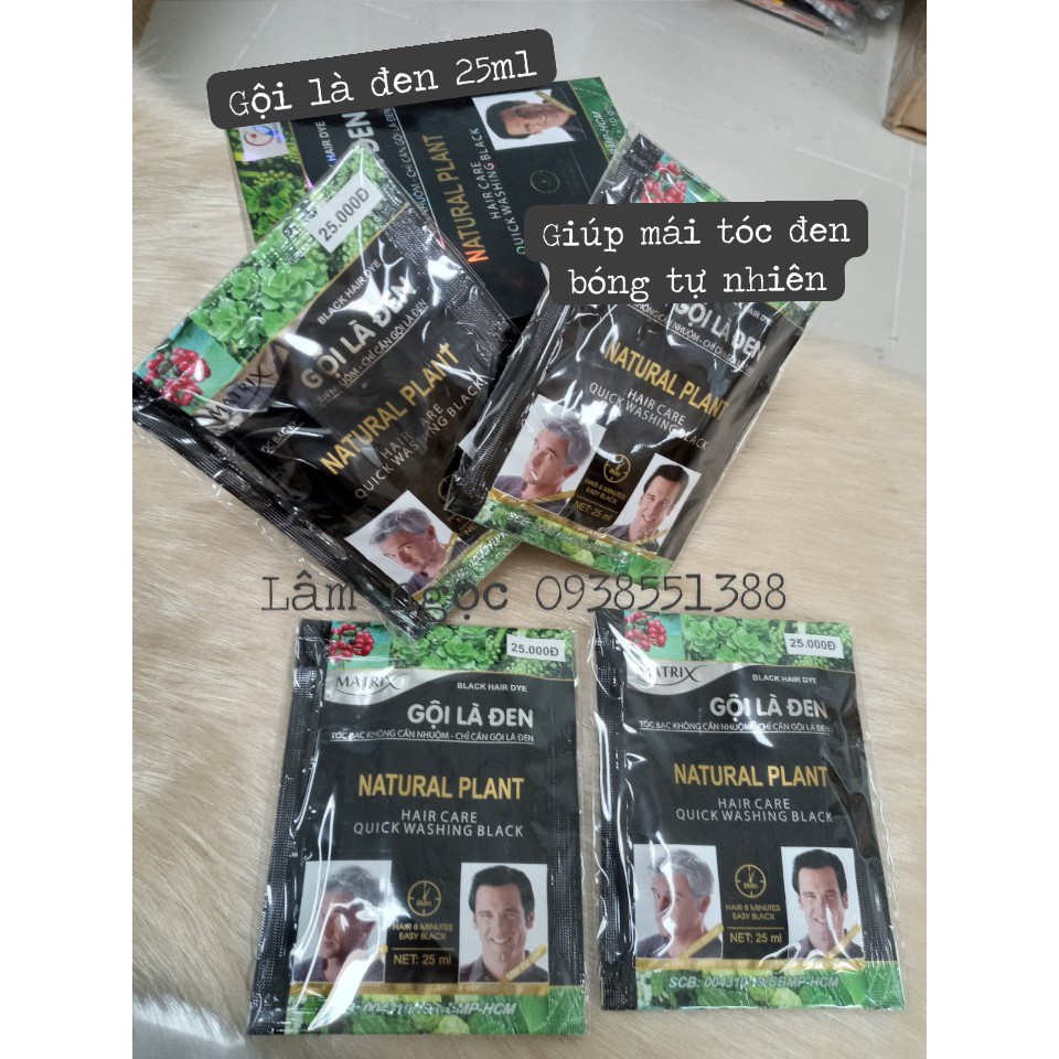 GỘI LÀ ĐEN MATRIX gói 30ml  lên màu đẹp, chuẩn giữ màu lâu phai ,chỉ cần gội không cần nhuộm tiện lợi nhỏ gọn