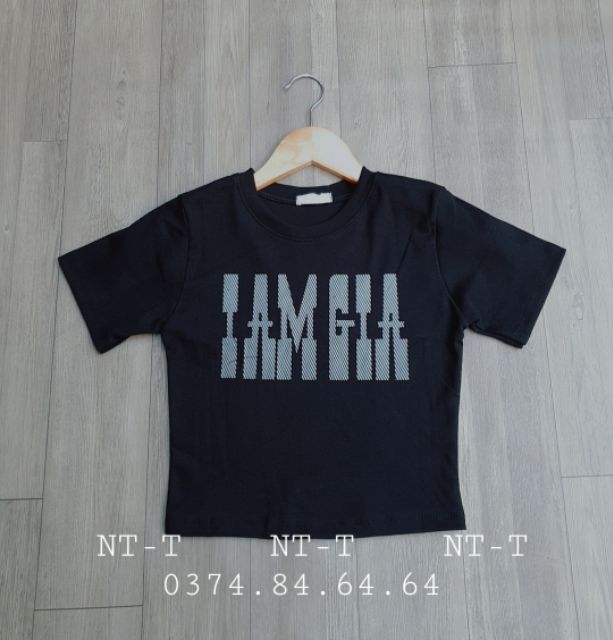 [Mã FAMAYWA giảm 10K đơn 50K] Áo Croptop in I AM GIA (hình thật, video) | BigBuy360 - bigbuy360.vn