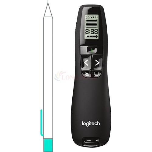 Bút trình chiếu Logitech R800 Laser Presentation Remote - Hàng chính hãng - Thiết bị không dây 2.4GHz, màn hình LCD