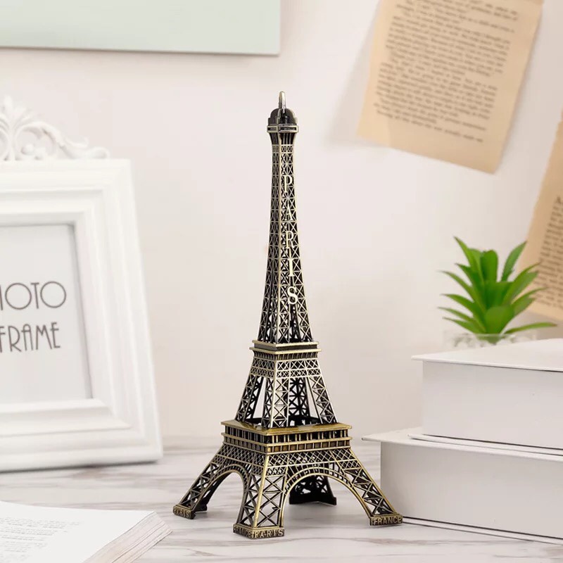 Mô hình tháp Eiffel 25cm kim loại để bàn trang trí