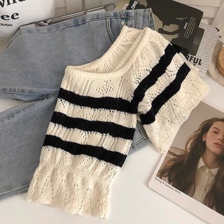 ÁO LEN KẺ NGANG CROPTOP