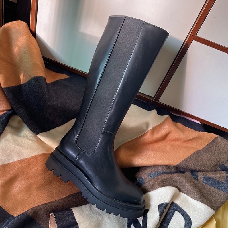 [JOIEHOME] Boots đùi cổ chun kèm khoá kéo trong