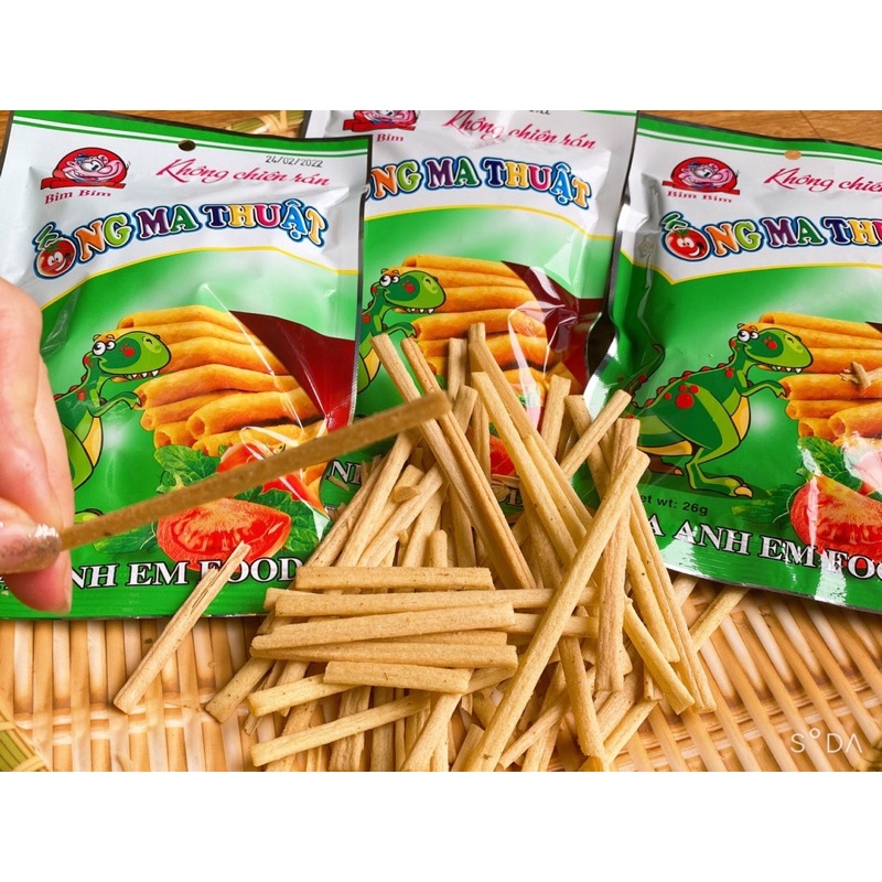 10 gói snack bim bim ống ma thuật