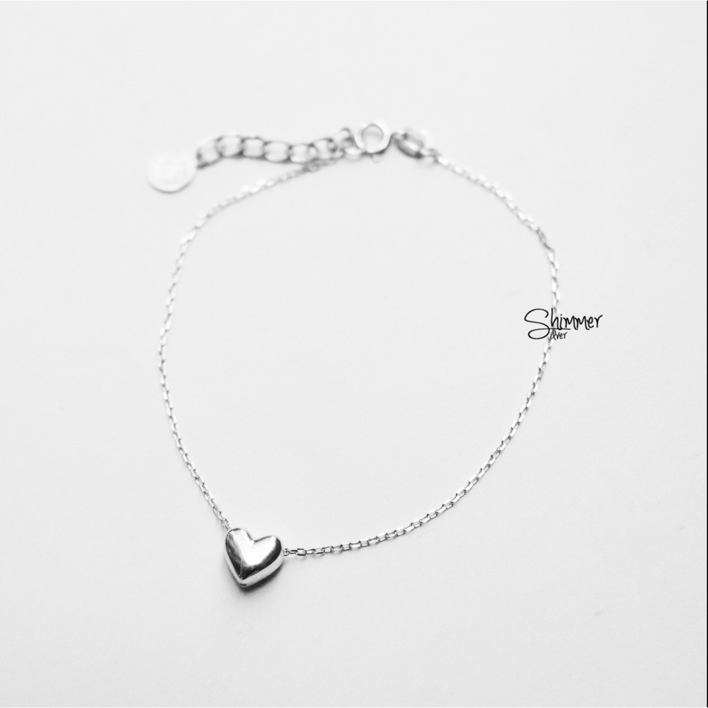 Lắc Tay, Vòng Tay Nữ Bạc 925 Cao Cấp SHIMMER SILVER MINI HEART Hình Trái Tim Nhỏ Quà Tặng 8/3 Ý Nghĩa