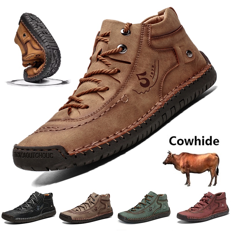 Giày Bốt Martin Da Cổ Ngắn Size 38-48 Thời Trang Cho Nam
