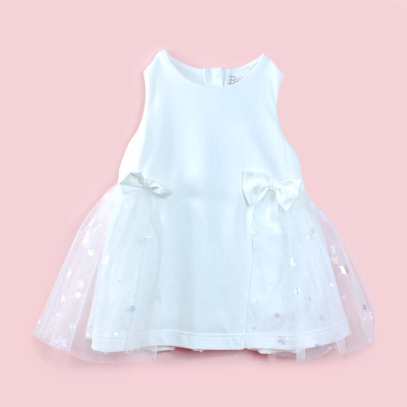 Quần áo trẻ em Bobicraft - Áo đầm voan nơ bé gái xinh xắn - Cotton hữu cơ organic an toàn