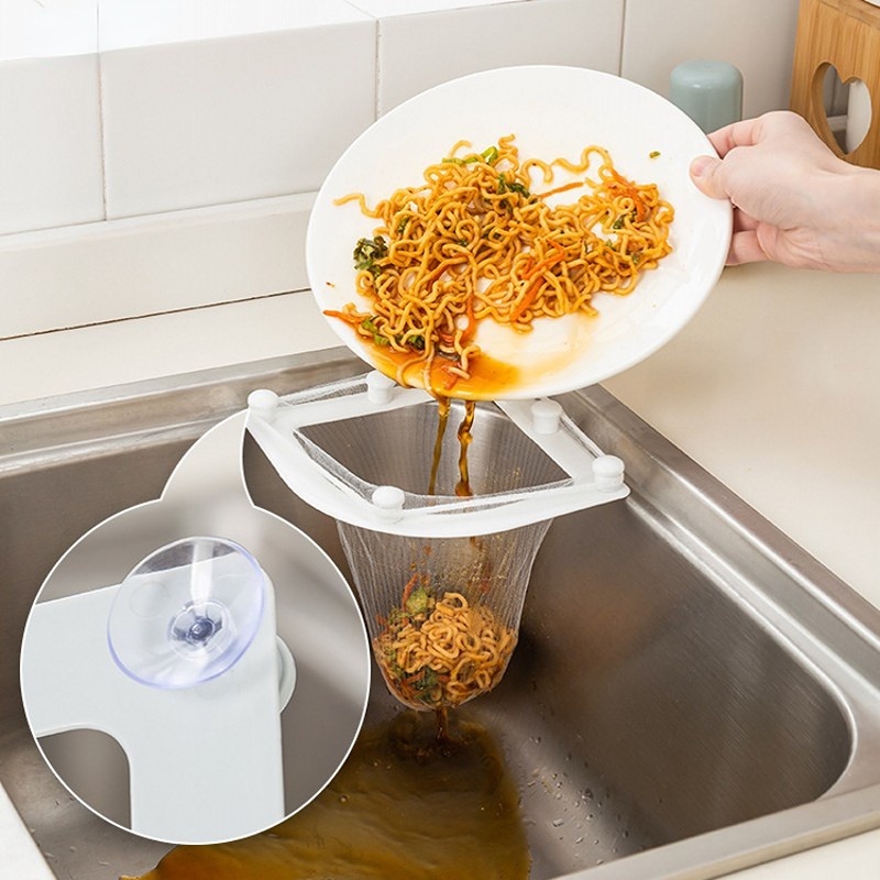 Túi Lưới Đựng Đồ Dùng Nhà Bếp Có Giác Hút Gắn Bồn Rửa Tiện Dụng