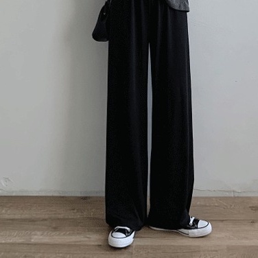 SUXI Quần Dài Lưng Cao Ống Rộng Màu Sắc Đơn Giản Có Size Lớn Cho Nữ