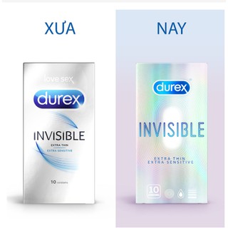 Bao cao su Durex Invisible Extra Thin Extra Sensitive Mỏng vô hình 10 bao