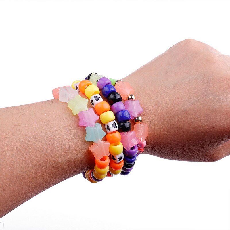 Set 100 hạt đường acrylic dùng làm trang sức phụ kiện vòng tay thủ công