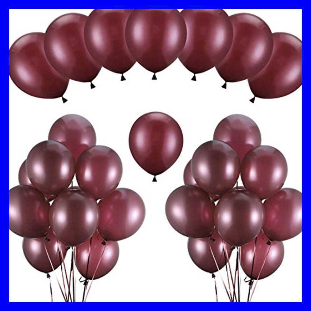 Bộ 100 bong bóng hũ màu đỏ rượu 12&quot;