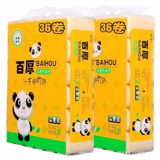 36 CUỘN GIẤY GẤU TRÚC VỆ SINH , QYSIPIAO , BOMBOO