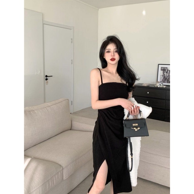 Đầm Lửng Hai Dây Dáng Ôm Thời Trang Mùa Hè Quyến Rũ Cho Nữ