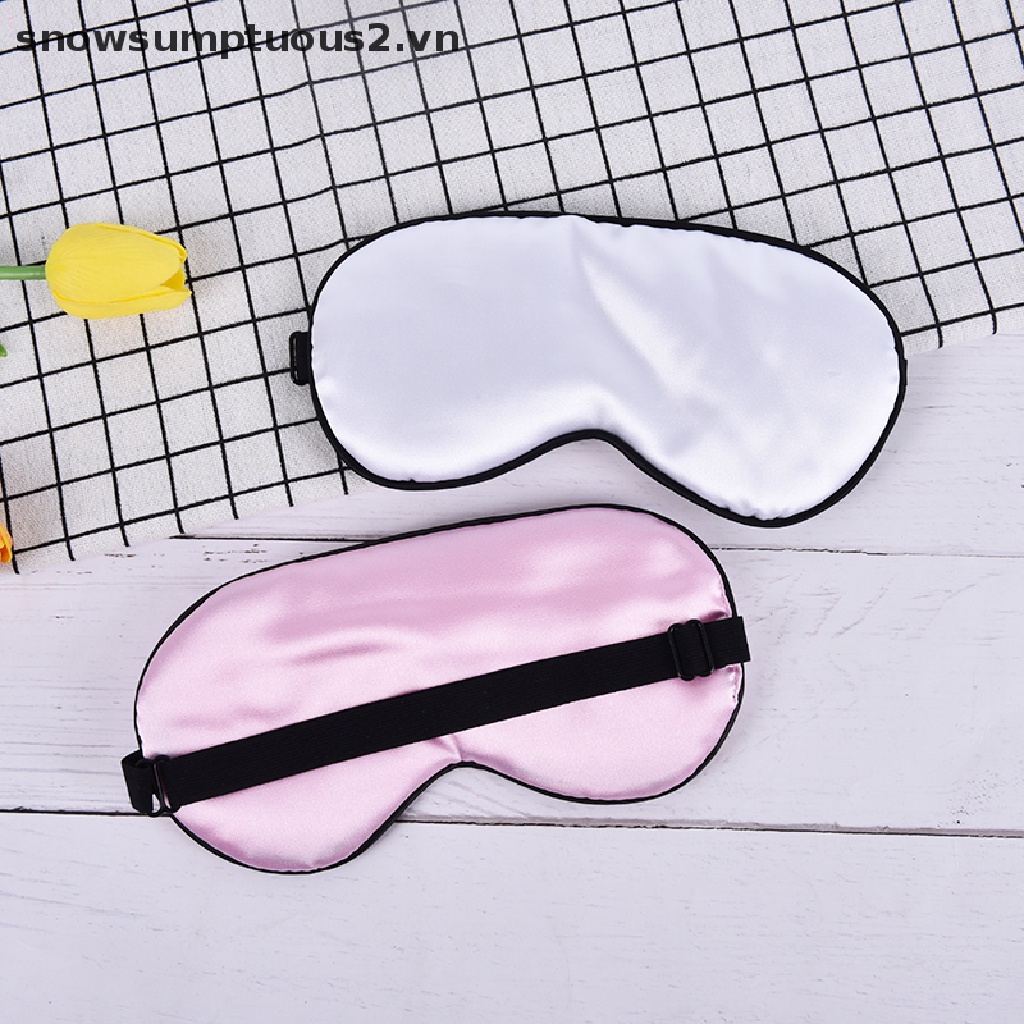 [Hàng mới về] Miếng bịt mắt ngủ giả lụa nguyên chất có đệm chắn ánh sáng thư giãn cho du lịch