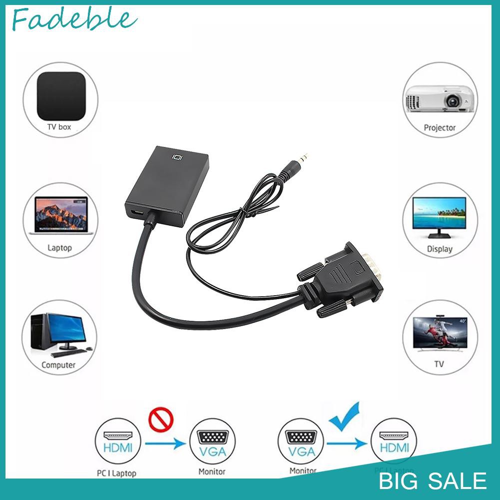 Bộ Chuyển Đổi Vga Đầu Đực Sang Hdmi Đầu Cái 3.5mm