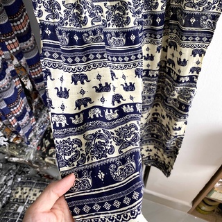 [Hàng có sẵn] Quần lanh dài thổ cẩm Freesize (size 40-70kg)