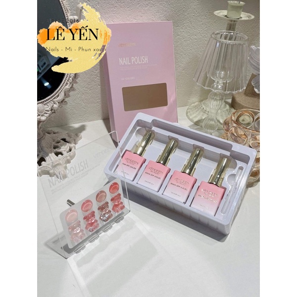 Set sơn thạch VENDEENI chính hãng 4 màu - sơn gel thạch chất đậm đặc, lên màu chuẩn
