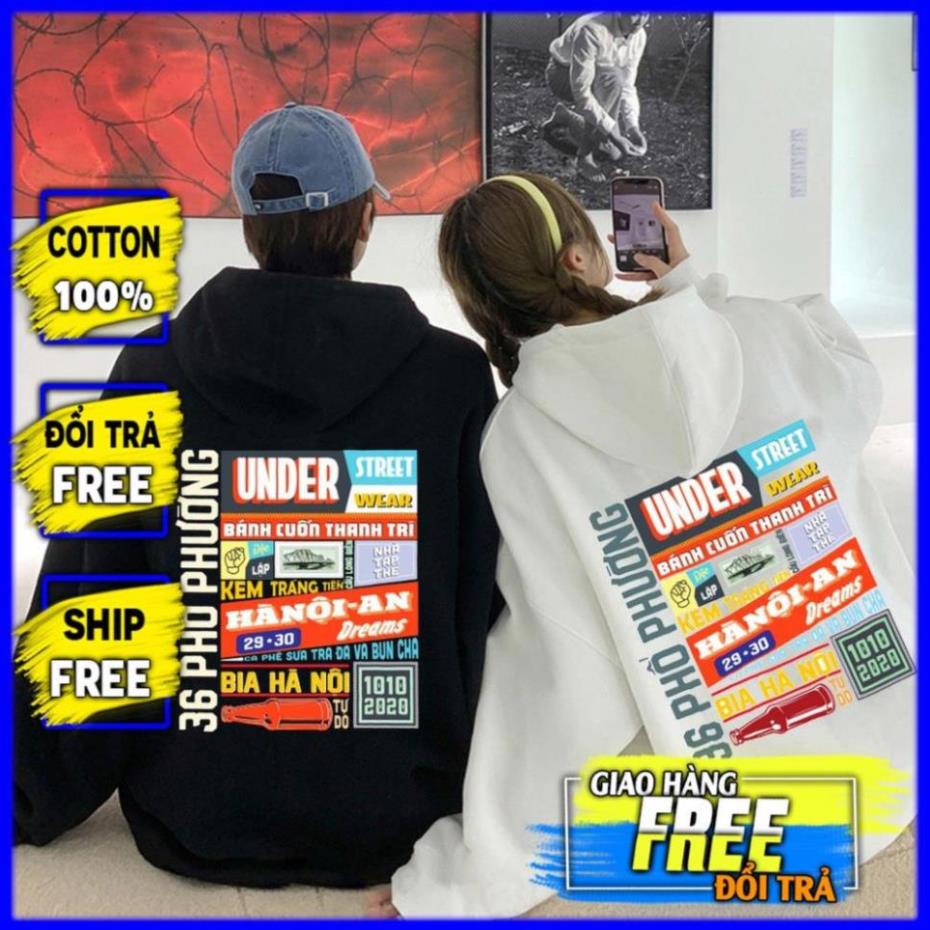 ÁO HOODIE CHẤT NỈ BÔNG Có Mũ IN LOGO Hà Nội,  Áo SWEATER UNISEX Nam Nữ- In Hình Local Brand Dáng Đẹp Form Rộng HD3 | BigBuy360 - bigbuy360.vn