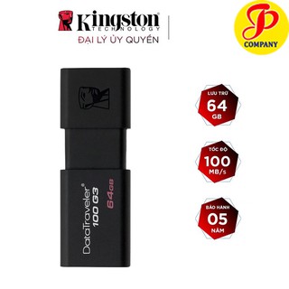 USB 3.0 Kingston DT100G3 64GB Tốc độ upto 100MB/s - Hãng chính hãng FPT