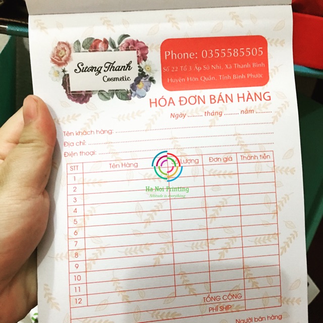 Combo 10 quyển hoá đơn bán hàng shop quần áo trẻ em