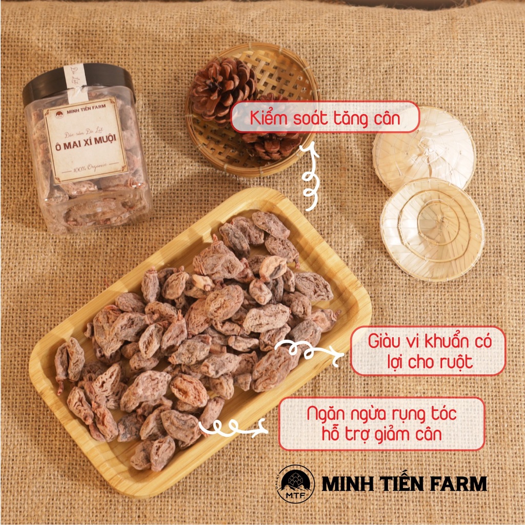 Xí muội ô mai đào chua ngọt không hạt 200gr- 350gr Gốc Đà Lạt Minh Tiến Farm