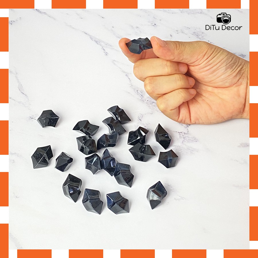 Set 10 viên đá màu ĐEN - đá giả mini màu đen chụp ảnh, thả bể cá - DiTu Decor