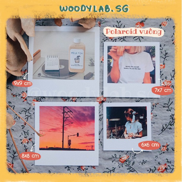 [IN GẤP] In Ảnh Polaroid Vuông nhiều kích thước Giá từ 2k Theo Yêu Cầu