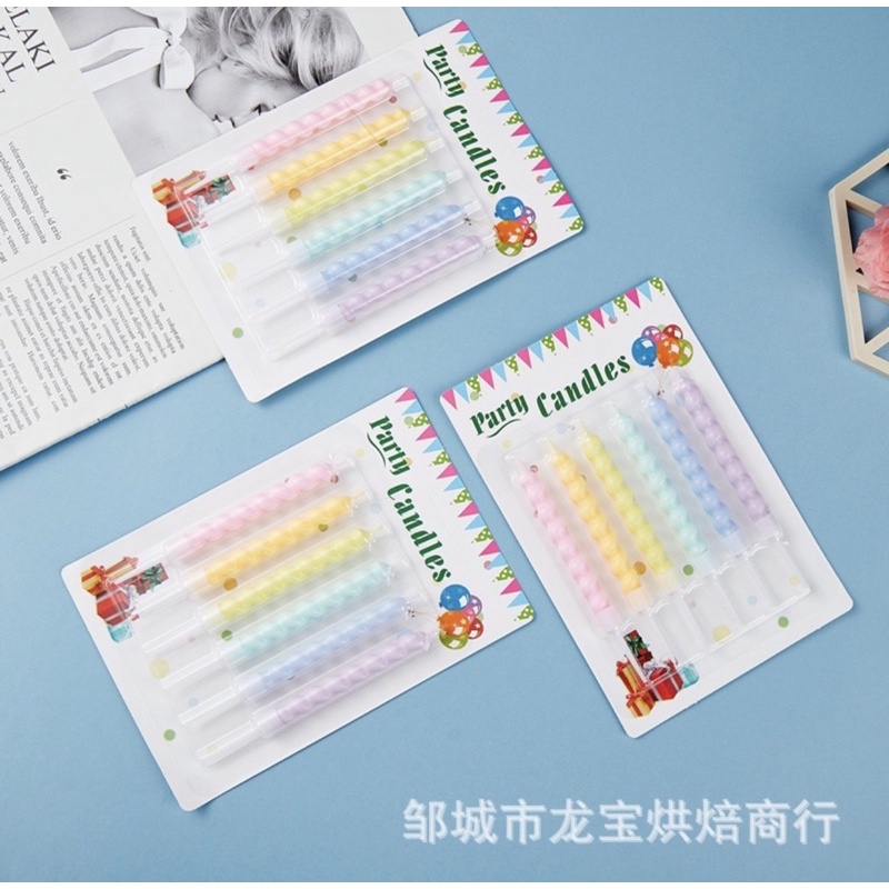Nến xoắn lùn Hàn Quốc - 6 cây/hộp