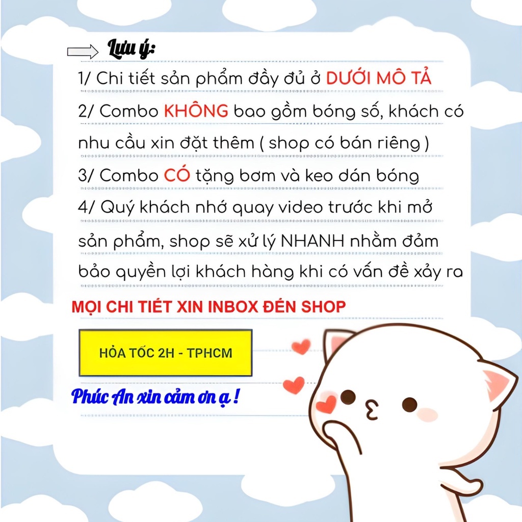 [Ảnh thật] Set trang trí sinh nhật lung linh HPBD (COMBO 177)