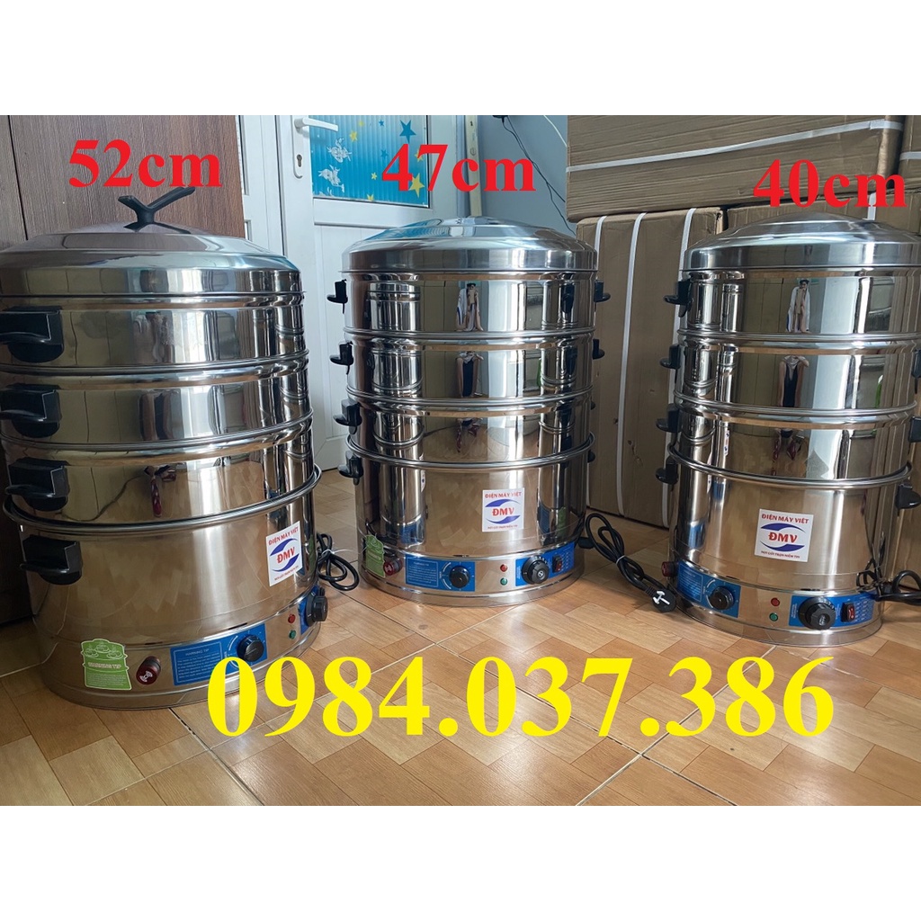 Nồi hấp bánh bao bằng điện 40/47/52cm 3 tầng