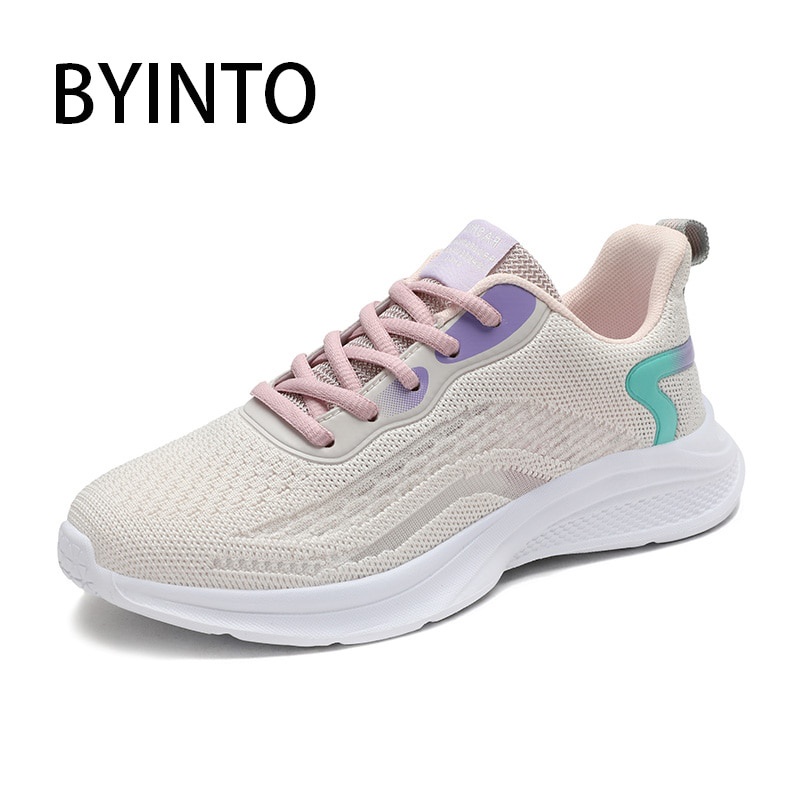 Giày thể thao nữ phối lưới thoáng khí thời trang mùa thu size lớn 35-41