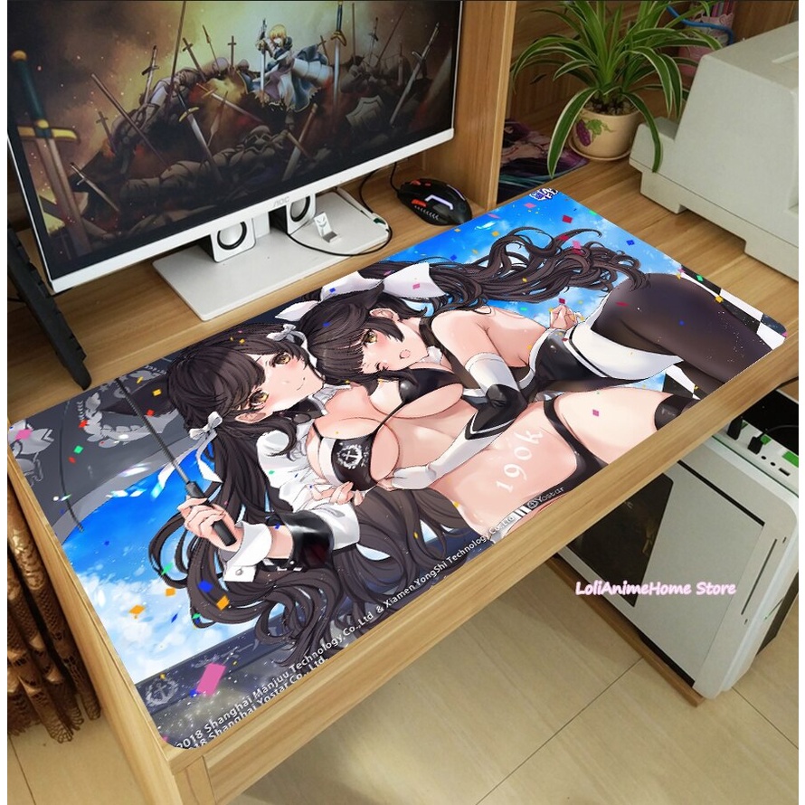 2022 Anime Azur Lane IJN Atago Takao Cosplay Large Mouse Pad Thicken Laptop Gam chuột với bàn cờ bạc giáp với băng chống trơn
