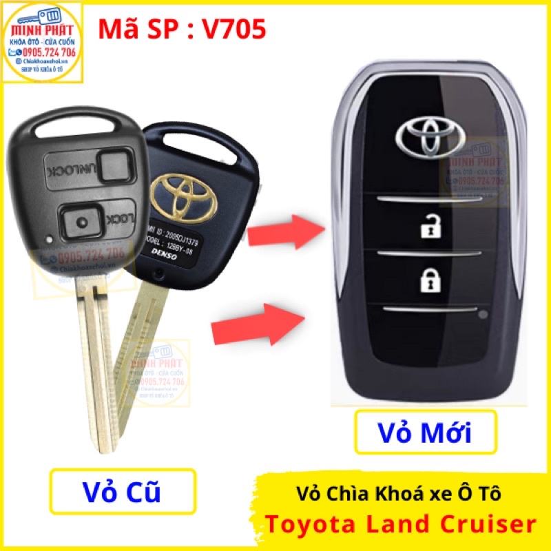 Vỏ Độ gập Chìa khoá xe Toyota Land Cruiser