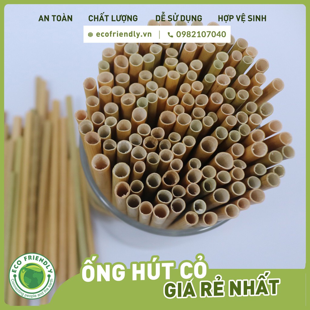 [Tặng không bán] Ống hút cỏ bàng (Grass straws) Túi 5 ống dài 11 cm - Hàng xuất khẩu đi Mỹ - Dùng được cho tất cả các