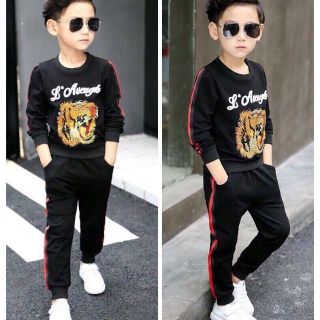 Bộ coton bé trai in cọp