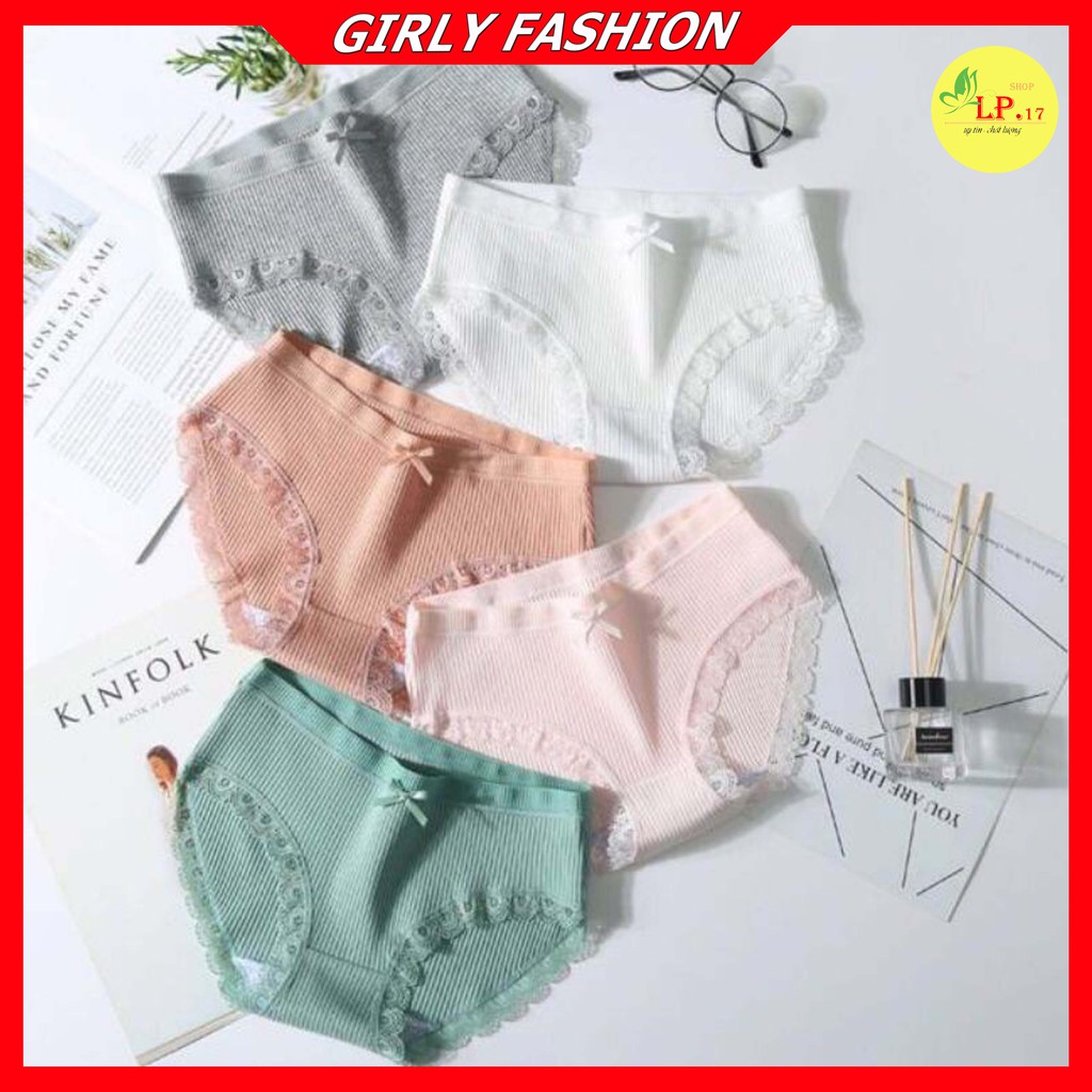 [Mã WAMT2405 giảm 10K đơn 0K] Quần Lót Nữ Cotton tăm tre y tế kháng khuẩn sexy viền ren đính nơ xinh | BigBuy360 - bigbuy360.vn