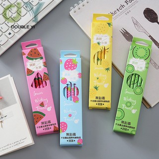 Hộp 12 chiếc bút chì HB hình hoa quả có kèm gôm tẩy cực xinh_bút chì cute cho học sinh
