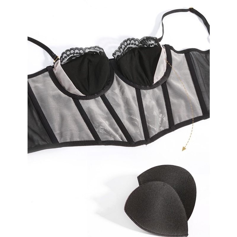 DUNEA Bộ Đồ Lót Phối Ren Không Tay Gợi Cảm Dành Cho Nữ