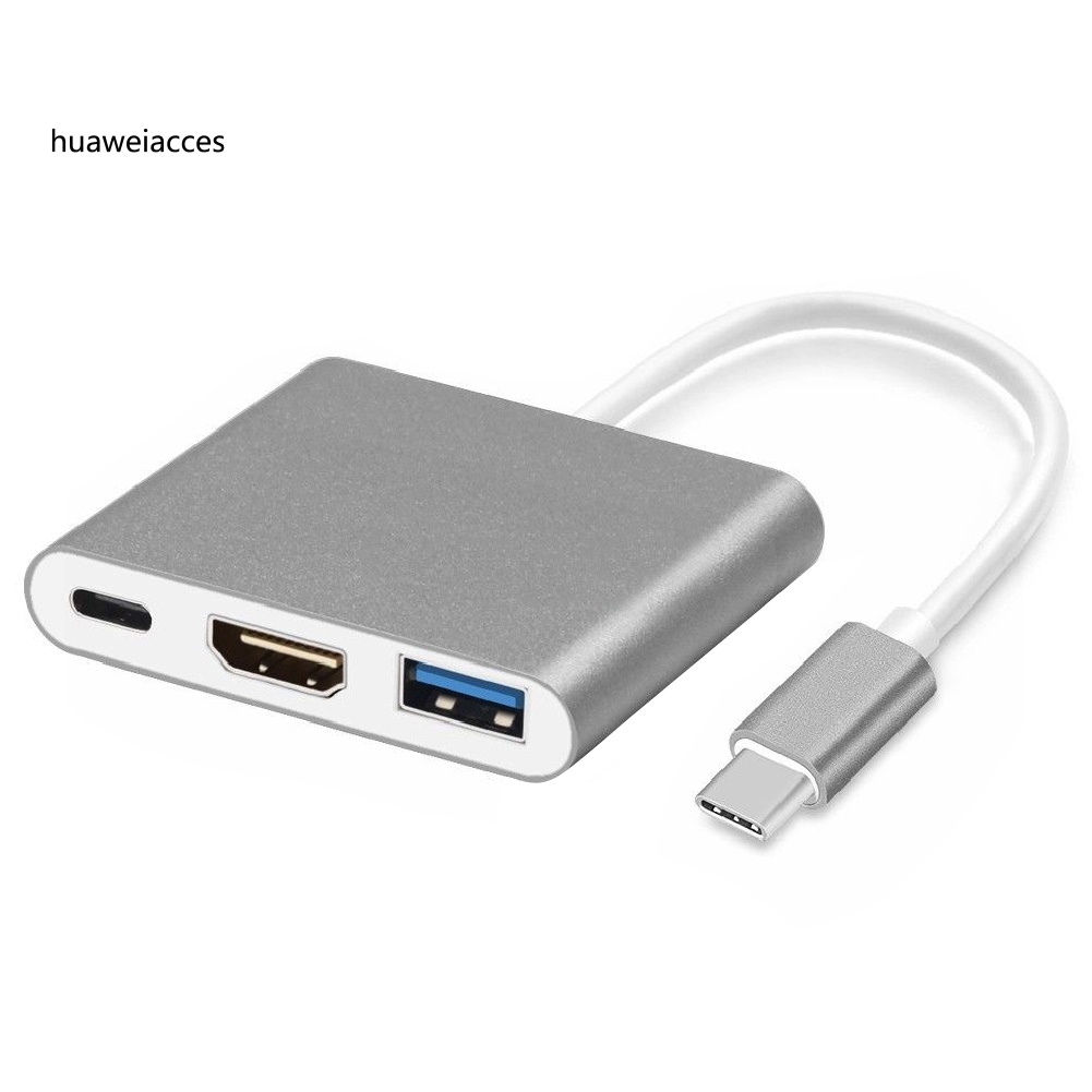 Bộ Chuyển Đổi Hua 3 Trong 1 Usb 3.1 Type C Sang 4k Hdmi-Compatible Usb 3.0 Hub | BigBuy360 - bigbuy360.vn
