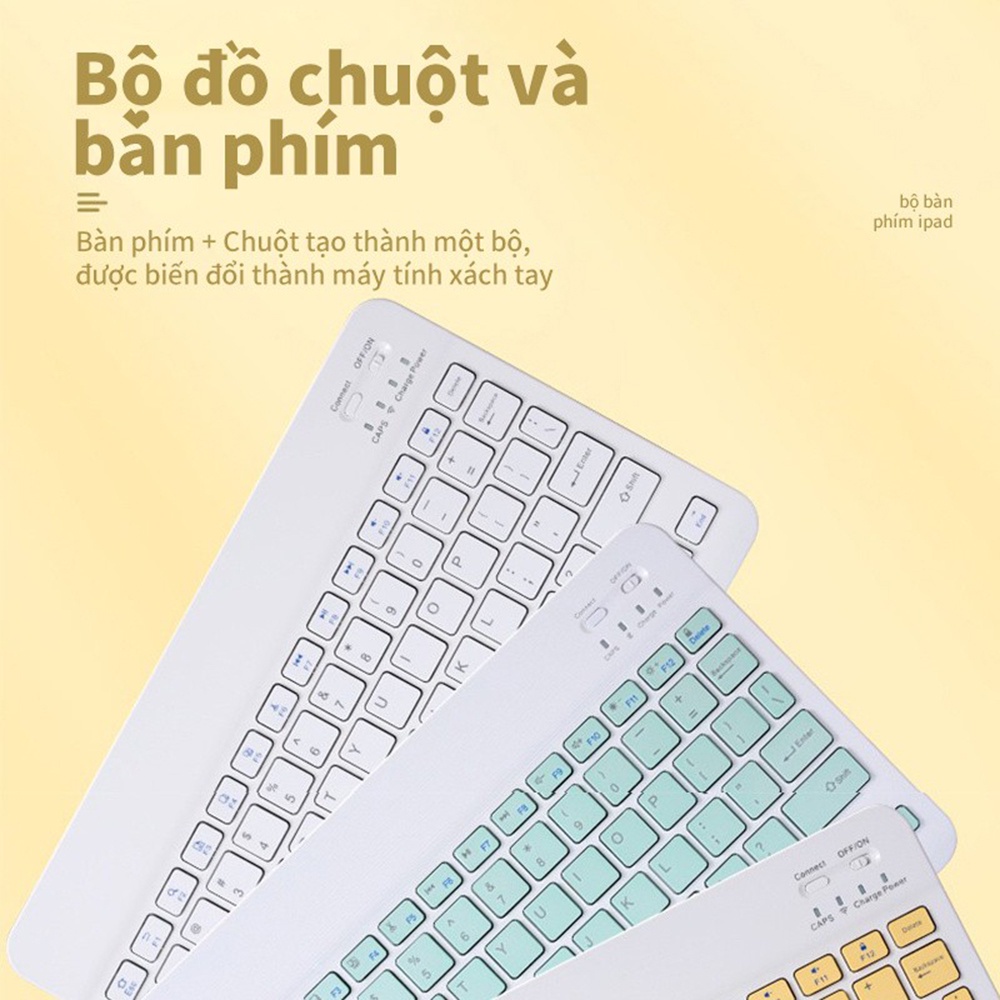 Combo bàn phím &amp; chuột không dây bluetooth nhiều màu sắc nhỏ gọn cho điện thoại máy tính bảng ipad laptop macbook tivi