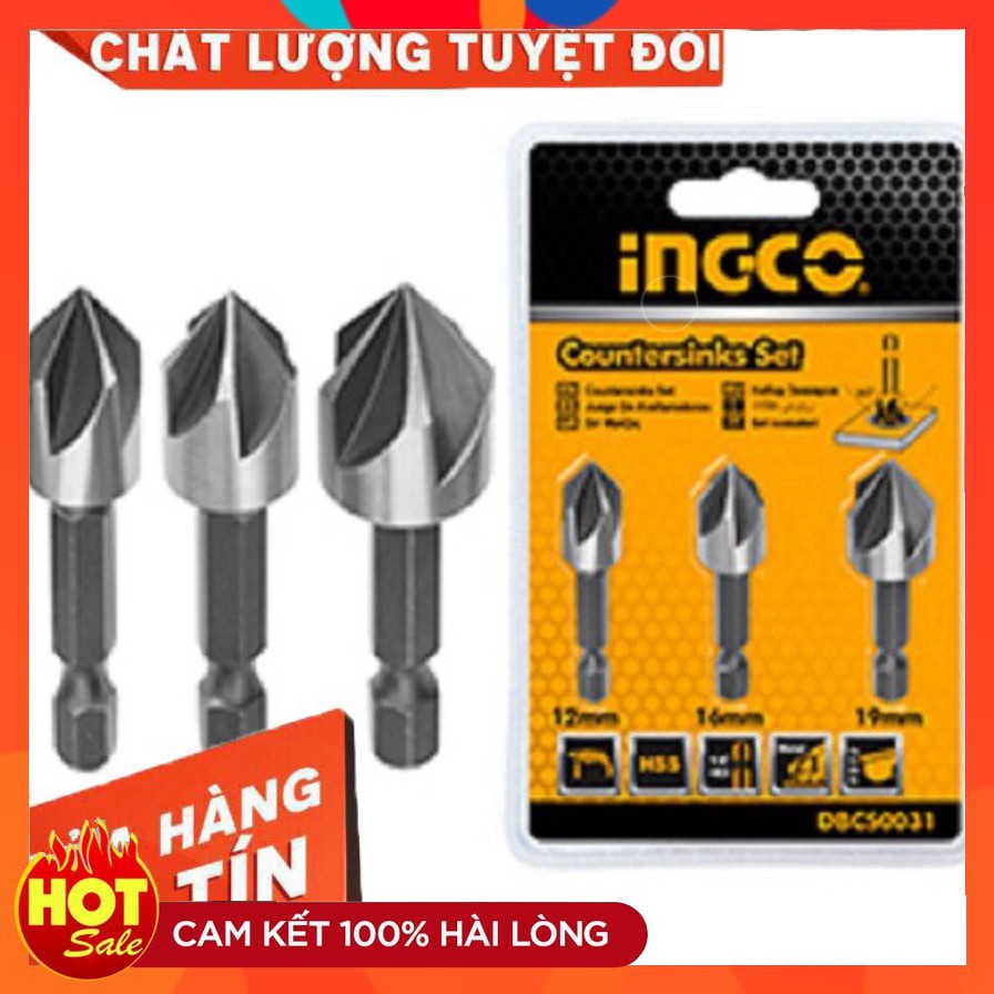 Bộ 3 mũi vát mép lỗ Ingco DBCS0031